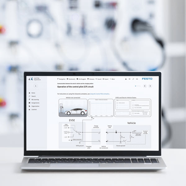 EV Charging Stations Festo LX course screen